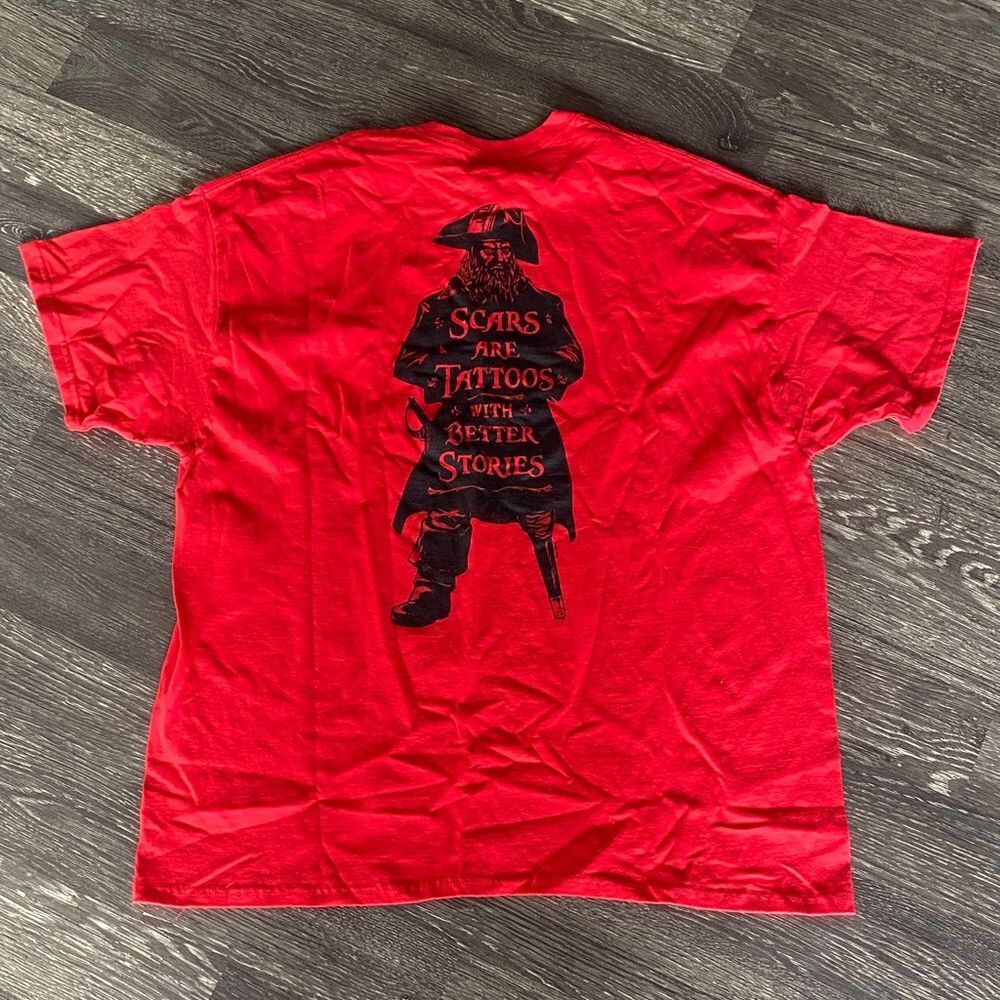 Disney Land Scars are Tattoos with Better Stories Red Black Graphic T-Shirt XXL